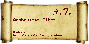 Armbruster Tibor névjegykártya